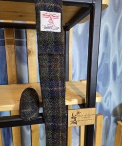 Strap and Arm Rest Cushion - Dark Blue & Green Tartan Check