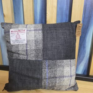 Scatter Cushion - Charcoal Harris Tweed Patch