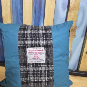 Scatter Cushion - Sky Blue Tweed Strip