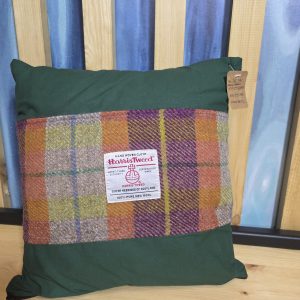 Scatter Cushion - Dark Green Tweed Strip
