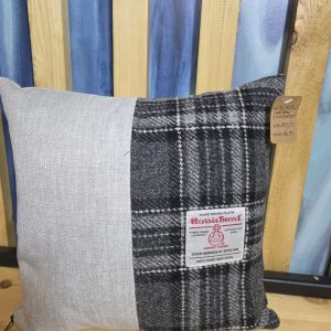 Scatter Cushion - Light Grey Tweed Half